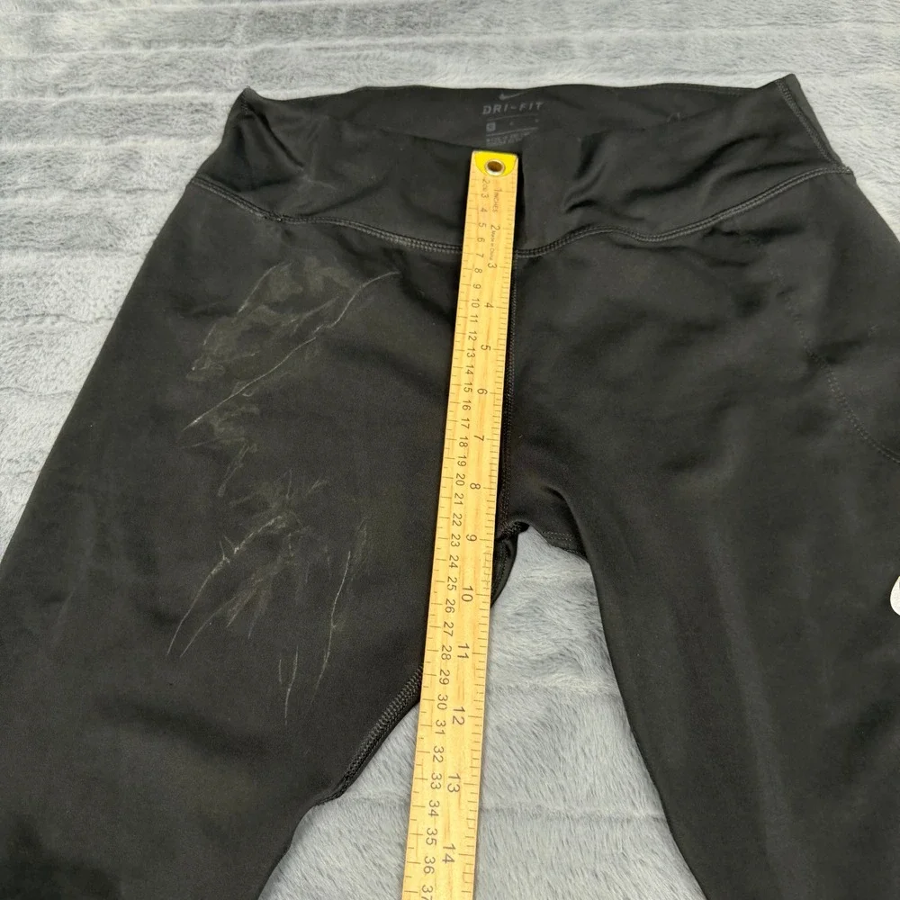 Nike Dri-FIT Womens Black Performance Running Leggings Mesh Panels Size Large